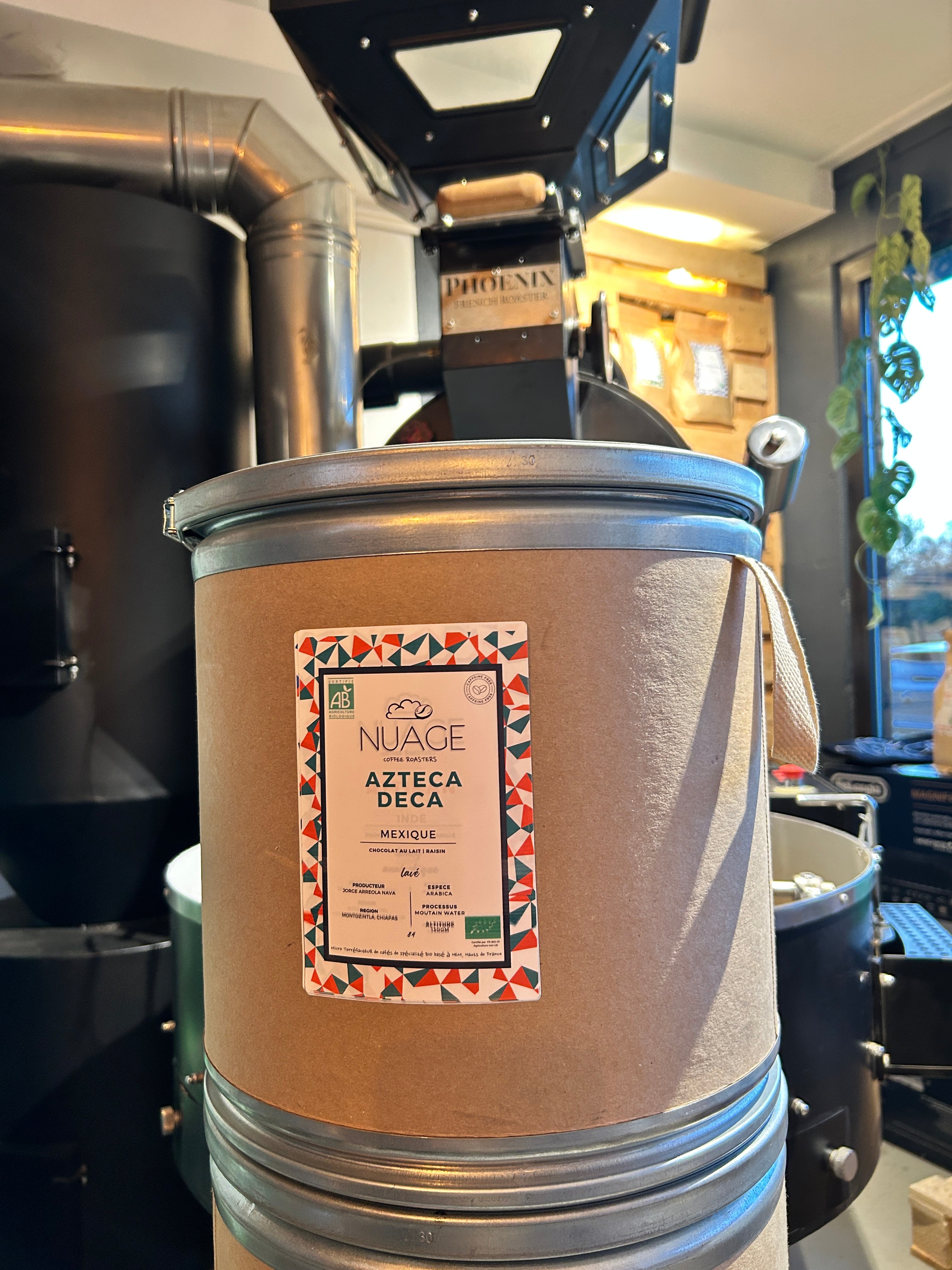 Café de spécialité bio Azteca Décaféiné du Mexique en vrac 8 kg – café en grain pour professionnels et CHR, torréfié artisanalement à Hem